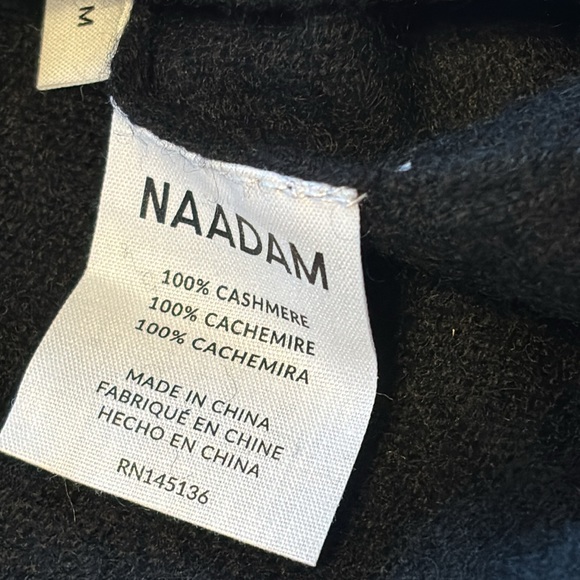 NAADAM black cashmere sweater * sz MED * NEW WITH TAGS - Picture 6 of 7
